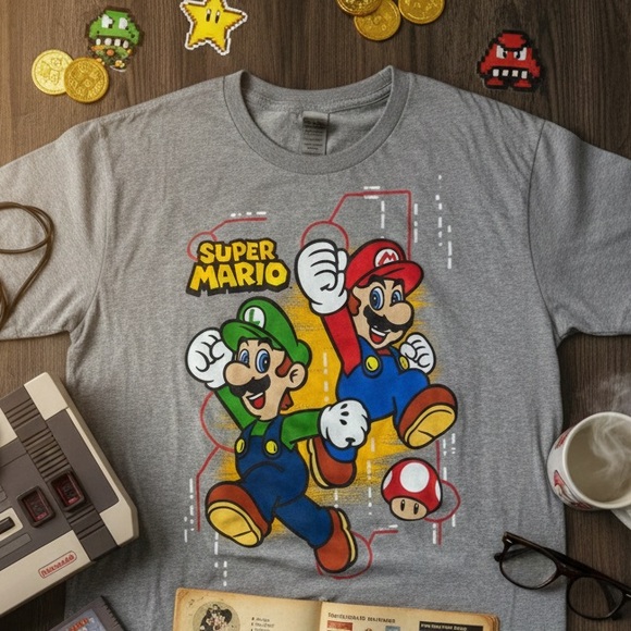 Hybrid Apparel Other - Super Mario & Luigi Graphic Tee – Hybrid Apparel – Size XL